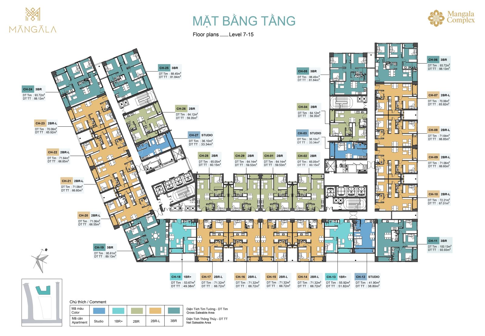 Mặt bằng tầng 7 - 15