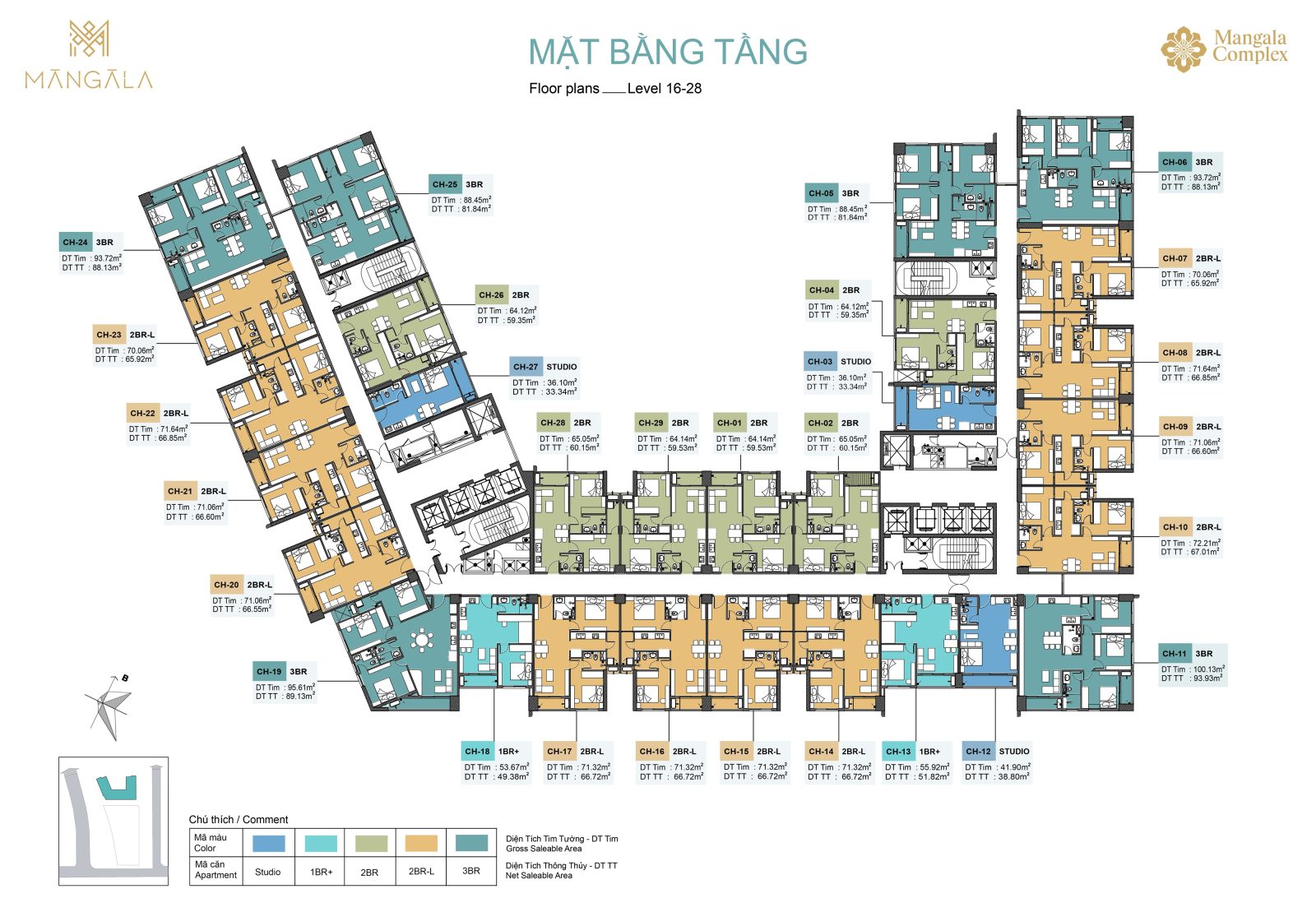 Mặt bằng tầng 16 - 28
