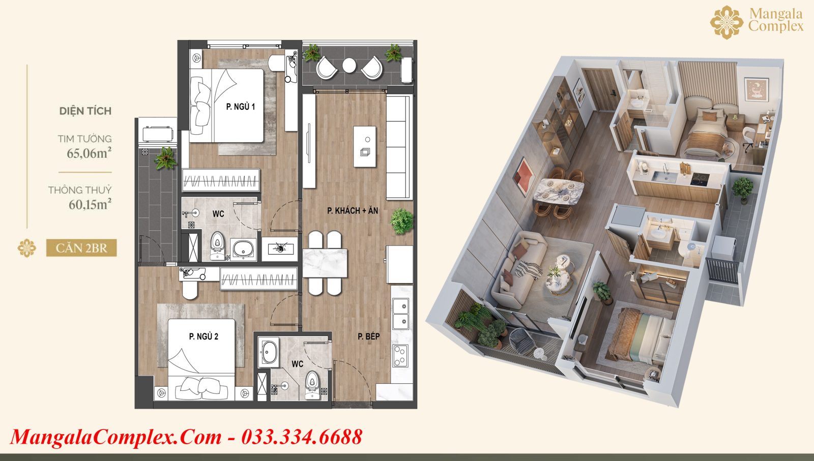 Thiết kế căn hộ 2PN